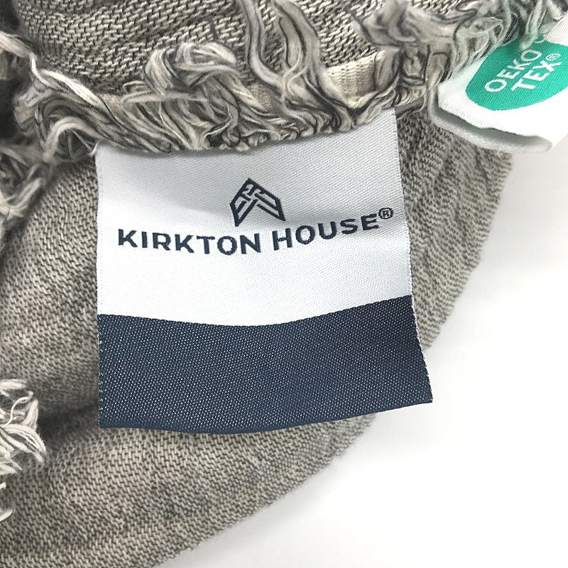 Kirkton House Thick Soft Knit Large Throw Blanket w/ Tassles Beige & Grey NEW