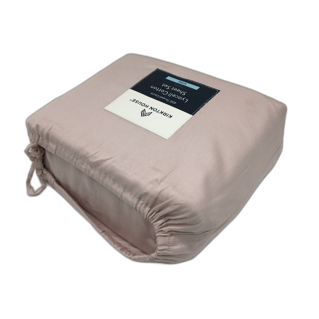 Kirkton House 400 Thread Count Pink Lyocell Cotton Sheet Set King NEW