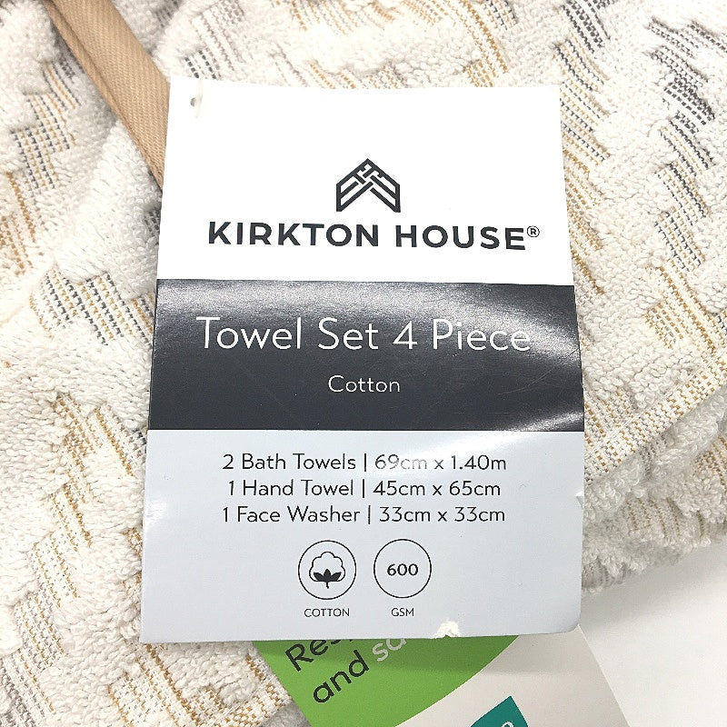 Kirkton House Cinnamon Cotton 4Piece Towel Set NEW