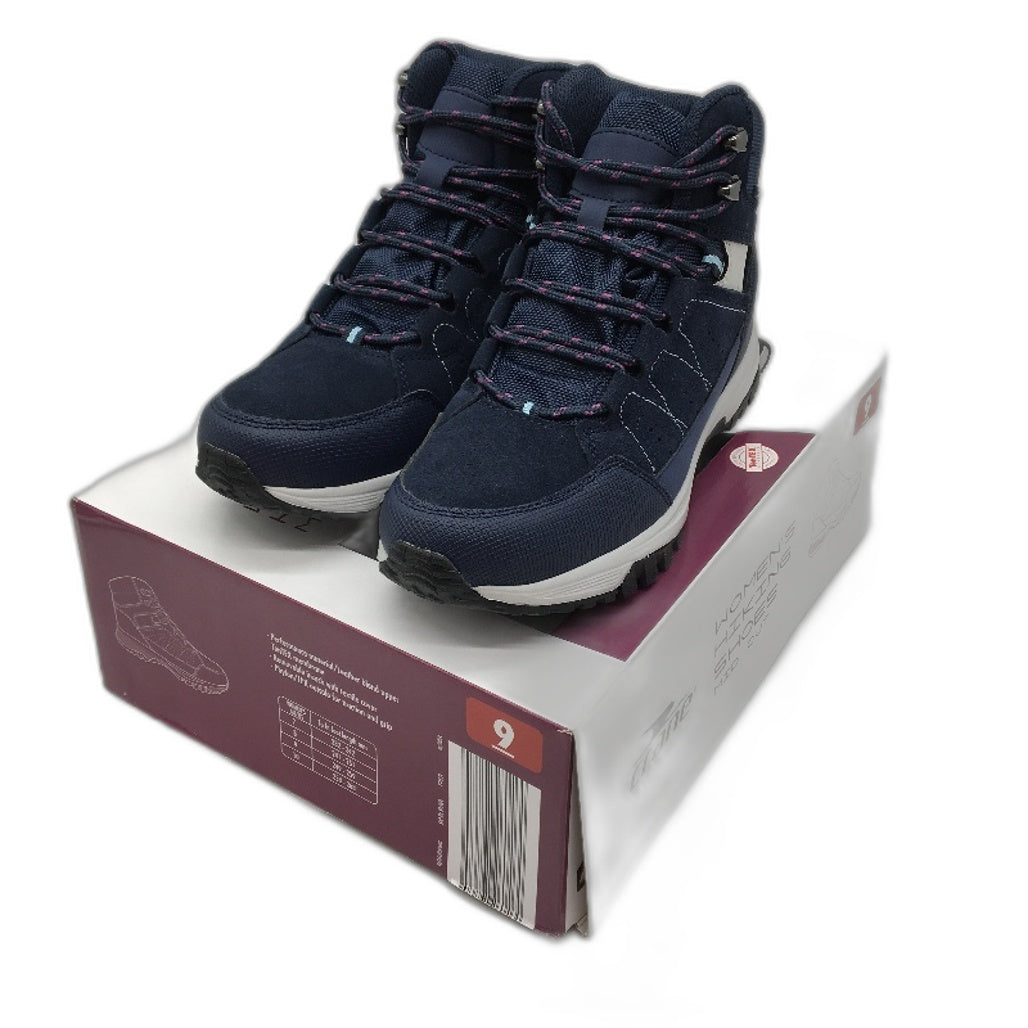 Crane Womens Hiking Mid Cut Lace Up Navy Blue Shoes Size 9 NEW