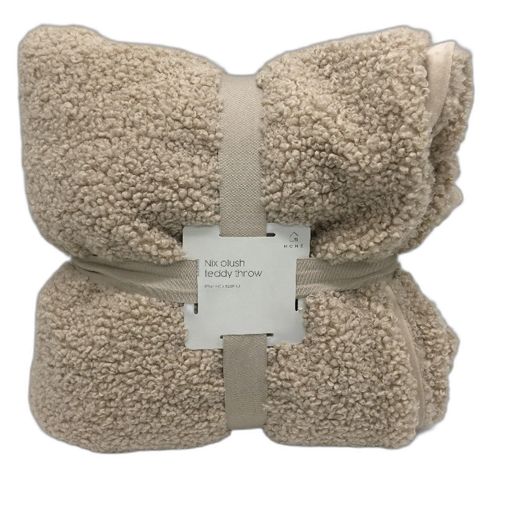 Nix Plush Ultra Warmth Cosy Driftwood FunTeddy Throw NEW