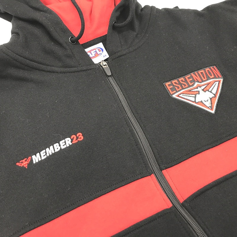 AFL Essendon Member 23 Mens Hoodie Black& Red Jumper Size M NEW