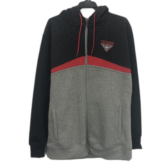 AFL Essendon Mens Hoodie Black&Grey Jumper Size Small NEW