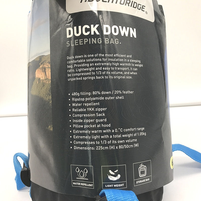 Adventuridge Water Repellent Blue Duck Down Sleeping Bag L NEW