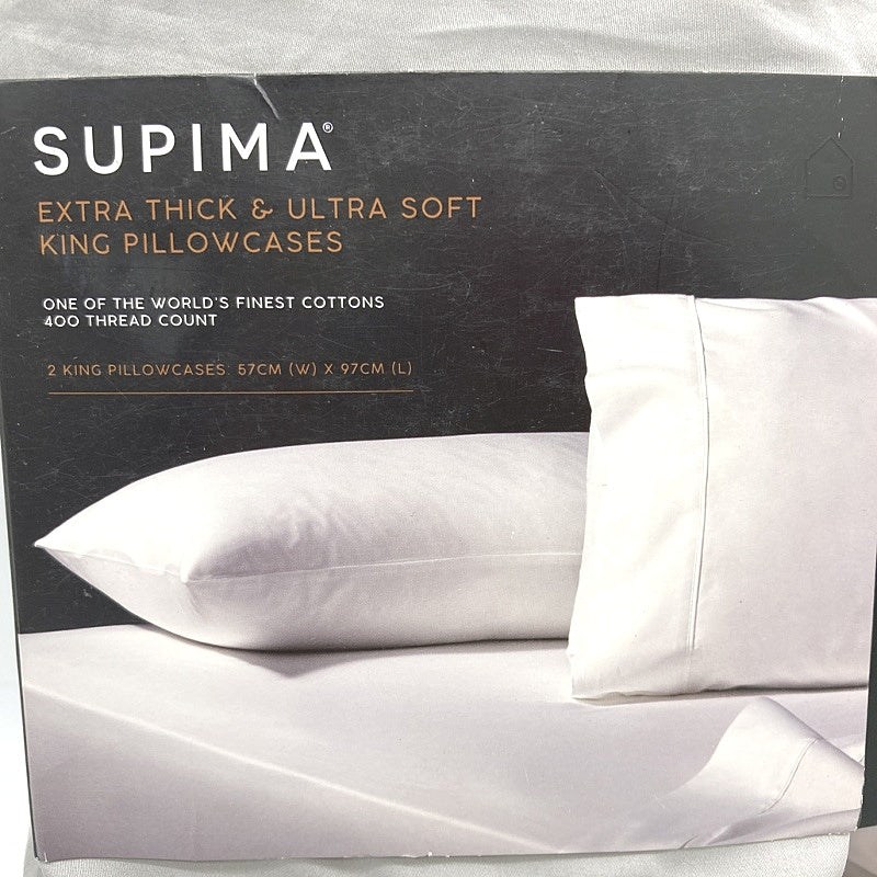 Supima Extra Thick and Ultra Soft Set of 2 Silver King & 1 Posture Pillowcases NEW