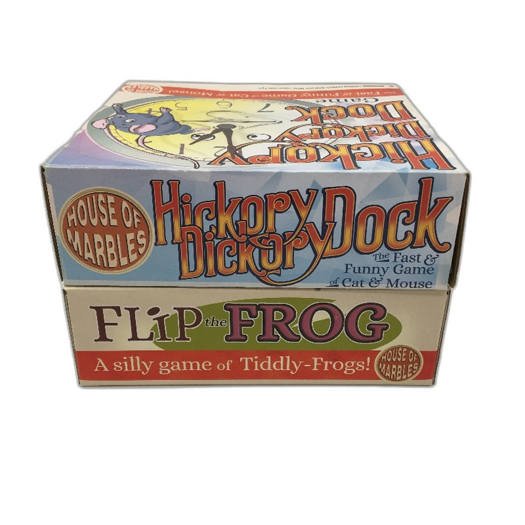 2 Pce House of Marbles Childrens Games Hickory Dickory Dock & Flip The Frogs NEW