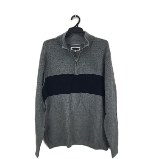 Jeanwest Mens Dark Grey Waffle Soft Zipper Long Sleeve Jumper Size M NEW
