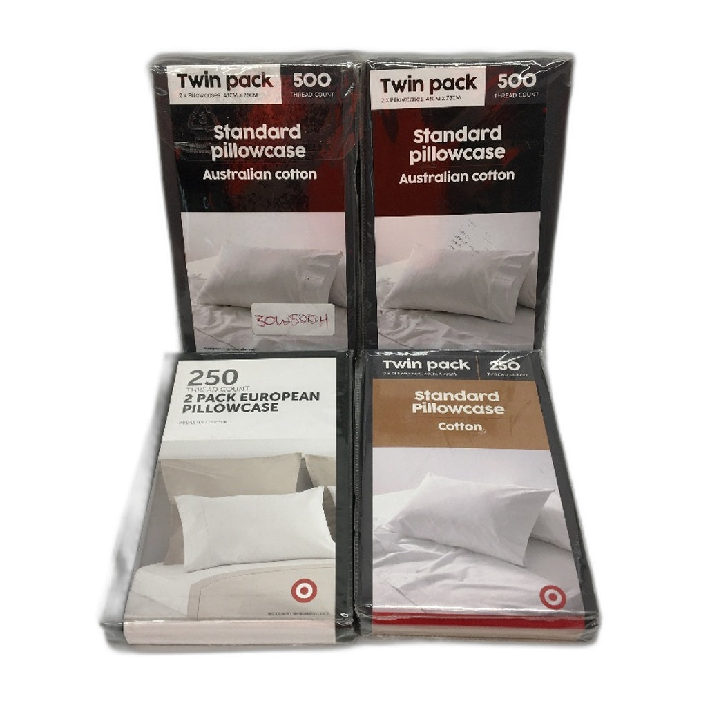 Target Charcoal Mixed 6 Standard & 2 European Pillow Cases NEW