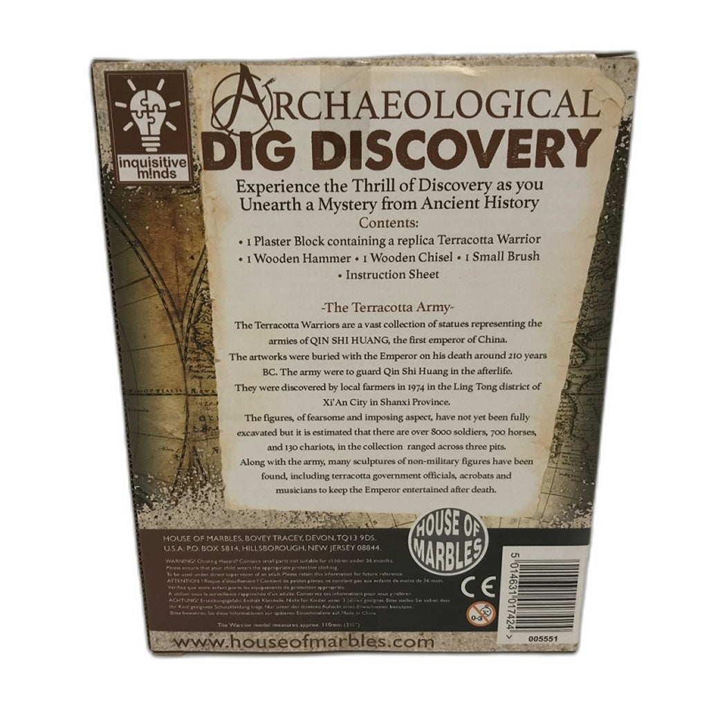 Inquisitive Minds Archaeological Dig Discovery Terracotta Warrior Ages 3+ NEW