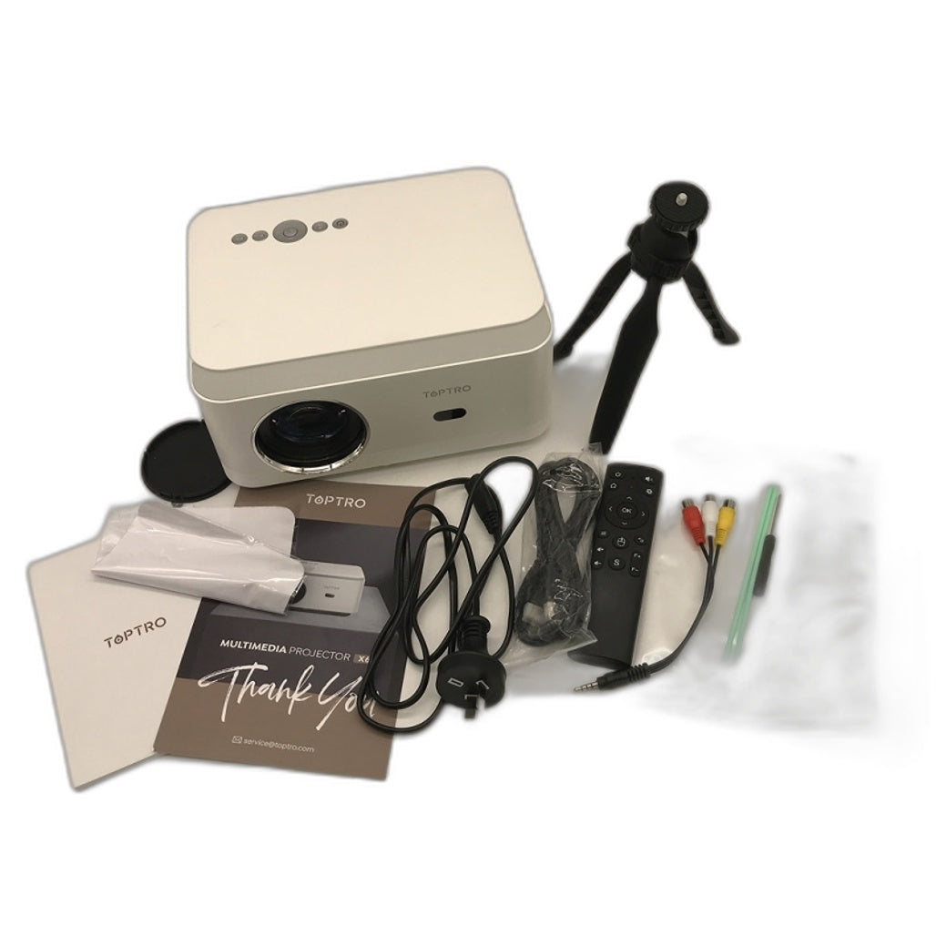 Toptro Multimedia X6 Home Smart White Projector Power 75W DEMO
