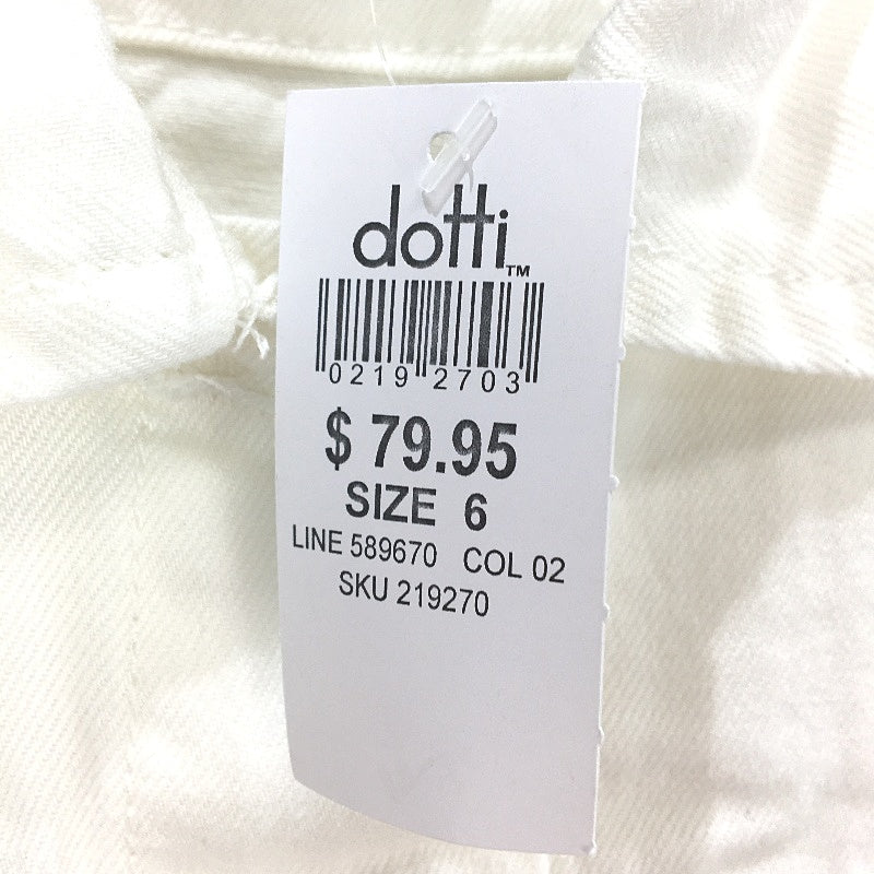 Dotti White Soft Denim Jacket Cotton Blend Ladies Size 6 NEW