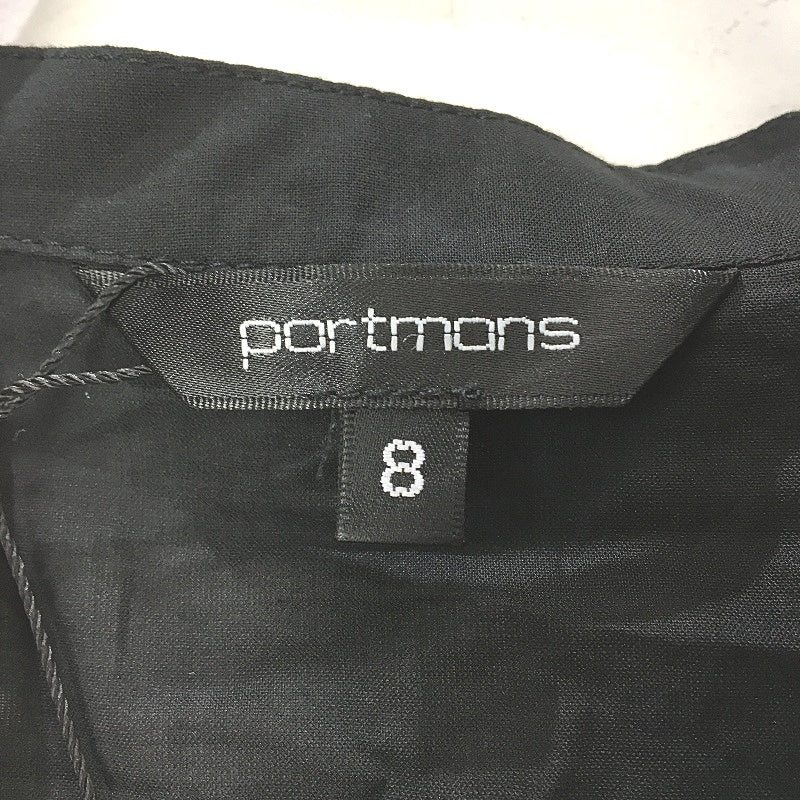 Portmans Black Sheer Patterned Embroidered Blouse w/ Connected Singlet Ladies Sz 8 NEW