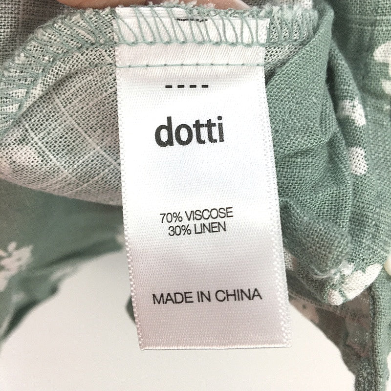 Dotti Light Green Floral Patterned Linen Blend Blouse Ladies Size 14 NEW