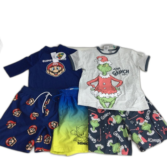 Target Mixed Character 7Pce Clothing Pack Inc Mario & Sonic Boys Size 10 NEW