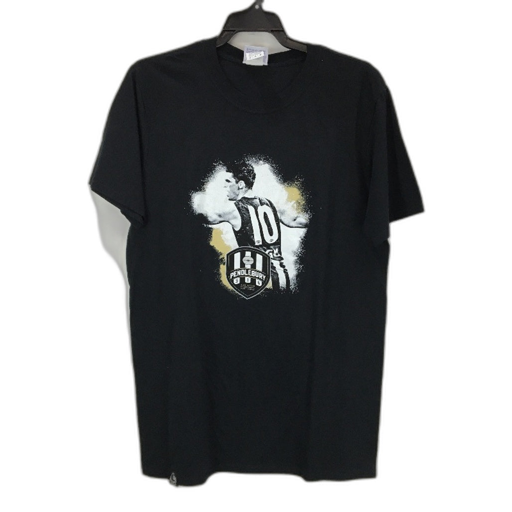 AFL Collingwood Pendlebury Black Graphic Tee Shirt Mens Size Medium NEW