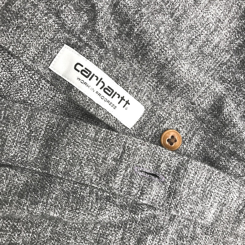 Carnhartt Work In Progress Grey 100% Cotton Cram Long Sleeve Shirt Mens L