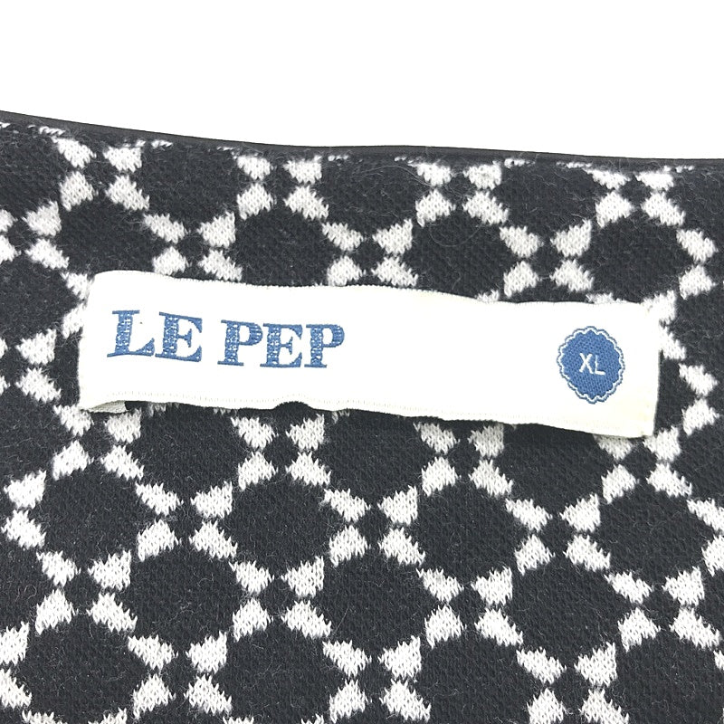 Le Pep Black & White Stretch Knit Style Cotton Blend Ladies Dress Size XL