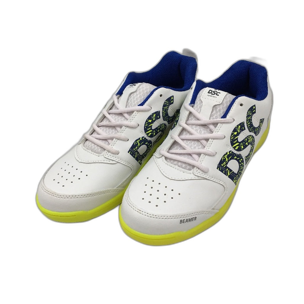 DSC Fearless Beamer White/Neon Yellow Cricket Sports Shoes Mens Size UK 9 NEW