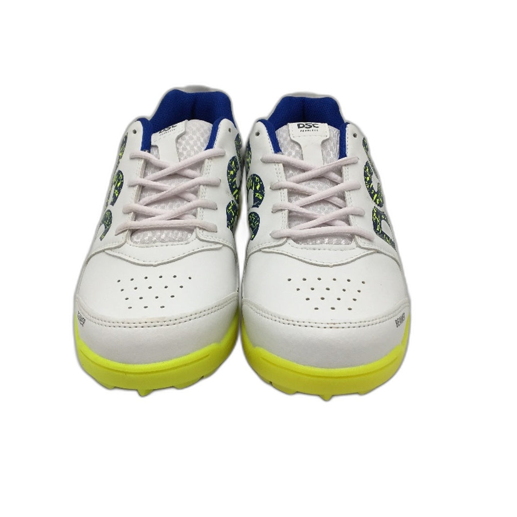 DSC Fearless Beamer White/Neon Yellow Cricket Sports Shoes Mens Size UK 9 NEW