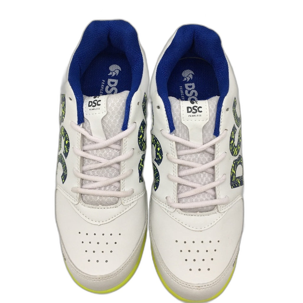 DSC Fearless Beamer White/Neon Yellow Cricket Sports Shoes Mens Size UK 9 NEW