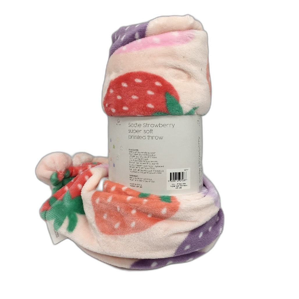 Target Super Soft Sadie Strawberry Coral Fleece Throw 127 x 152cm NEW