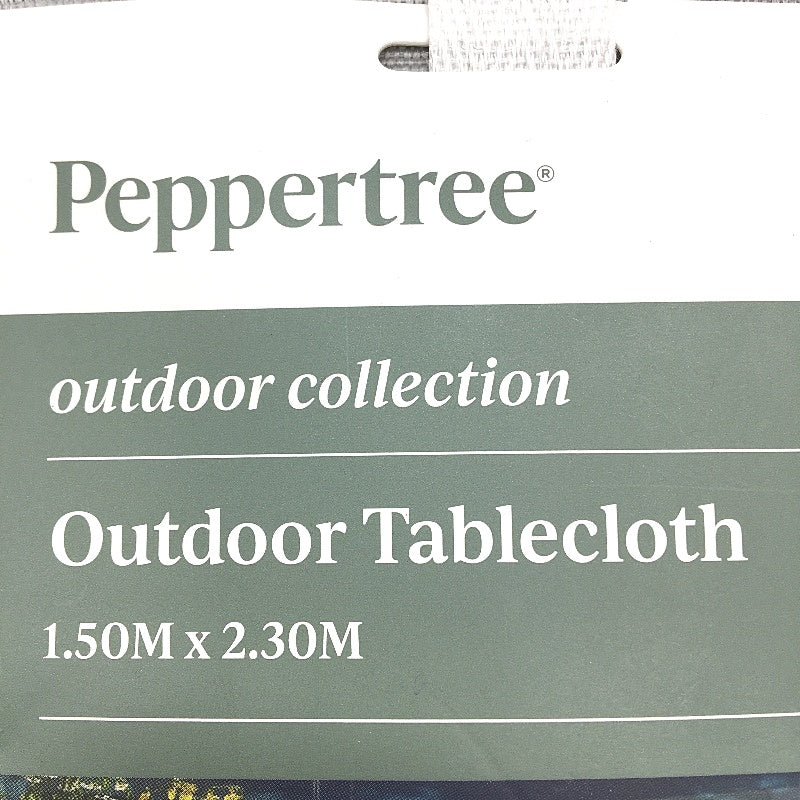 Peppertree Textured Rectangle Silver Grey Outdoor Tablecloth 1.5 x 2.3m NEW