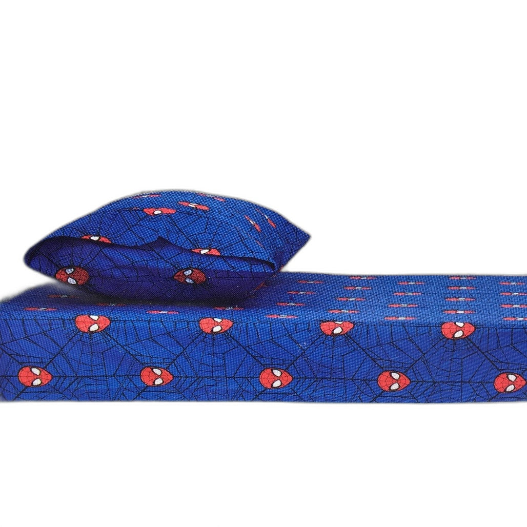Marvel Spider-Man Icon Dark Blue Fitted Bed Sheet Combo - Double NEW