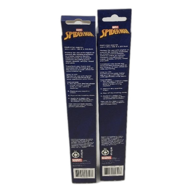 Marvel 2x Twin Pack Spiderman Permanent Vinyl Wraps 30.5 x 30.5cm NEW