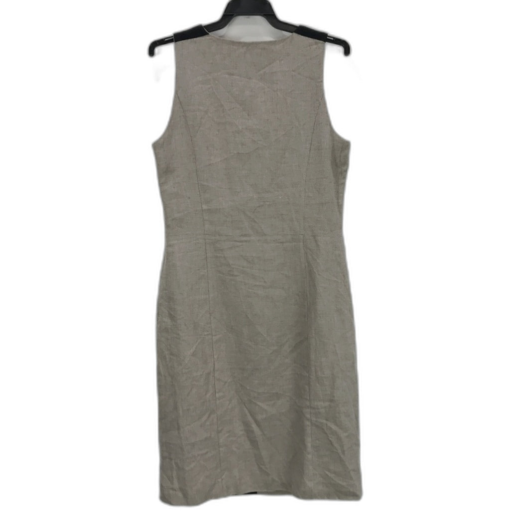 D'Auvry Khaki & Black Linen Cotton Blend Straight Line Dress Ladies Size 38 (S)