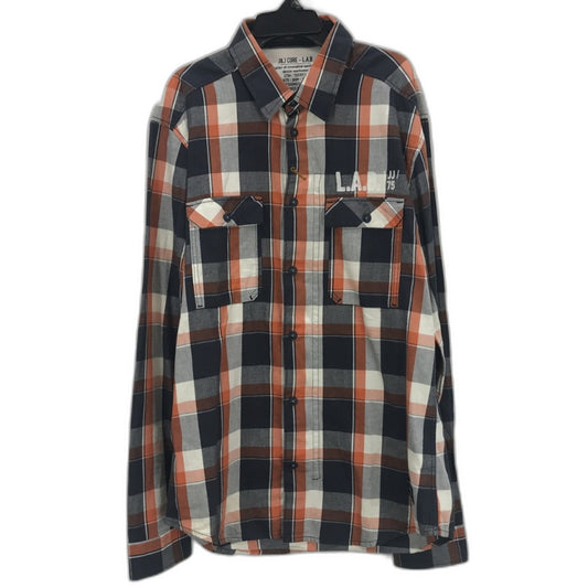 Jack & Jones Co. Core Button & Zip Multicoloured Plaid Workwear Top Mens Size L