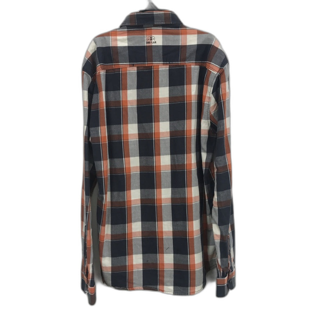 Jack & Jones Co. Core Button & Zip Multicoloured Plaid Workwear Top Mens Size L