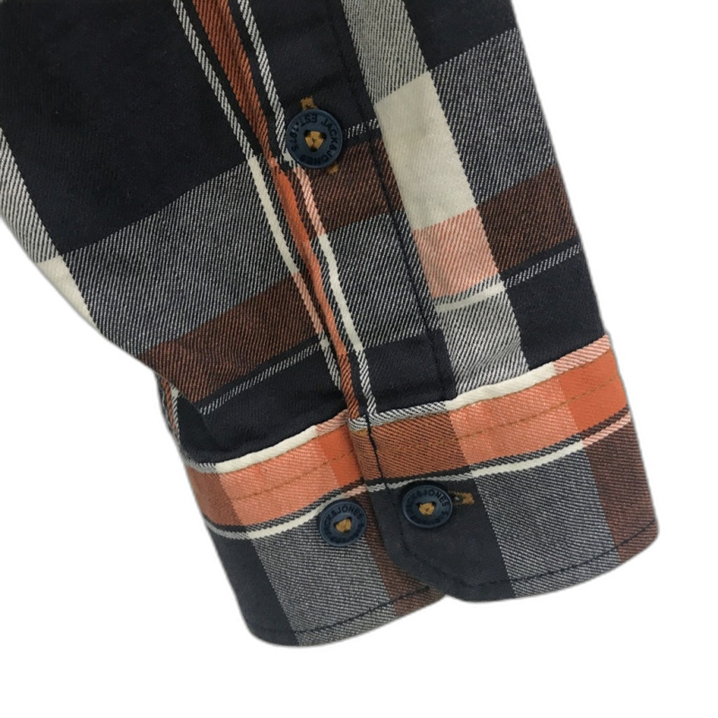 Jack & Jones Co. Core Button & Zip Multicoloured Plaid Workwear Top Mens Size L