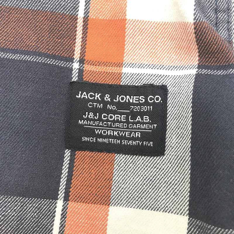 Jack & Jones Co. Core Button & Zip Multicoloured Plaid Workwear Top Mens Size L