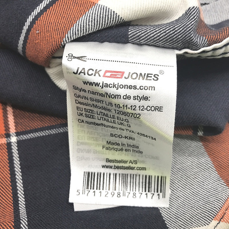 Jack & Jones Co. Core Button & Zip Multicoloured Plaid Workwear Top Mens Size L