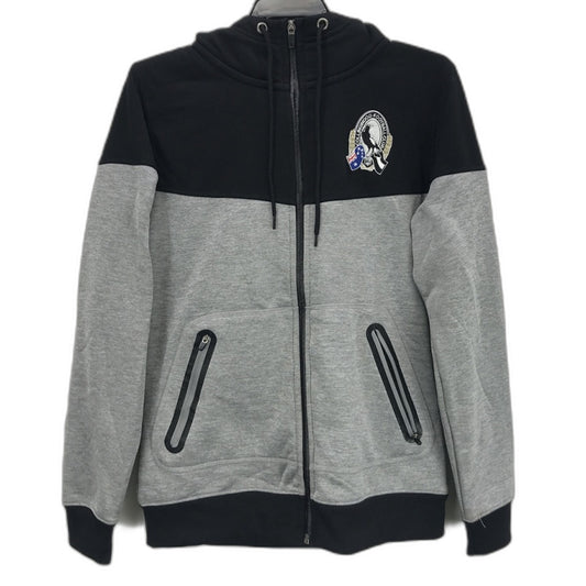 Collingwood Magpie Emblem Black/Grey Zip-Up Hoodie Ladies Size AU 10 AFL