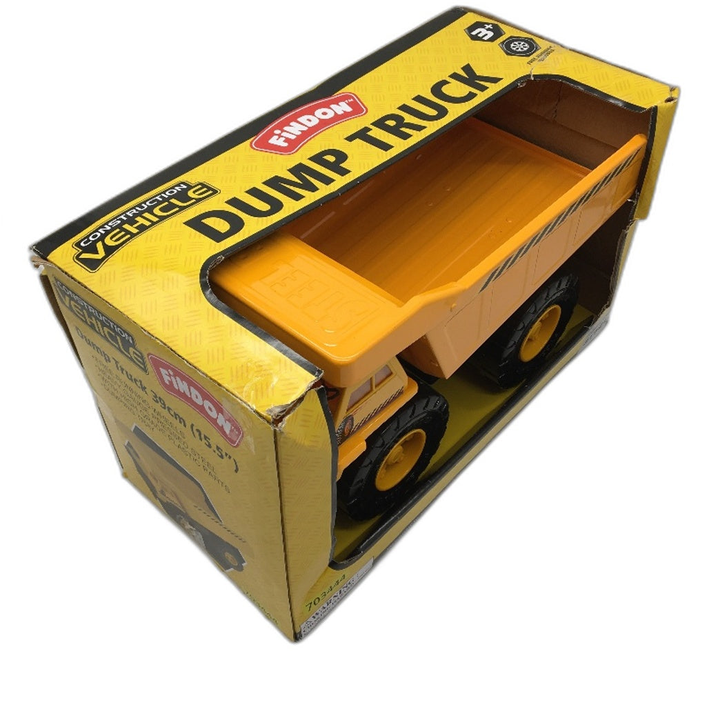 Findon Construction Vehicle Pressed Steel Yellow Dump Truck Toy 39cm NEW