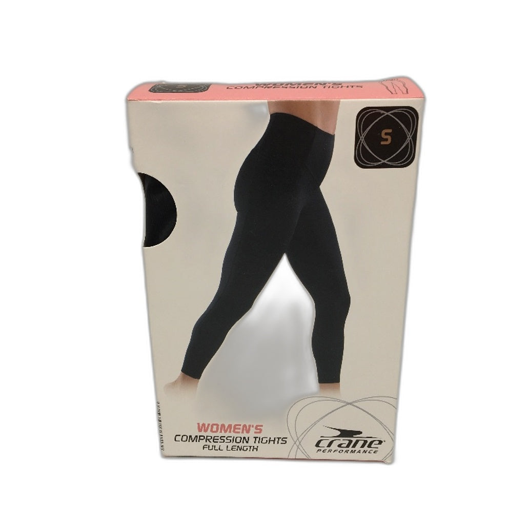 Crane Performance Compression Tights Full Length Black Ladies Size S NEW