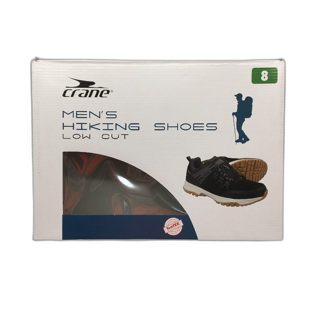 Crane Low Cut Sneaker Style Rubber Sole Black Hiking Shoes Mens Size 8 NEW