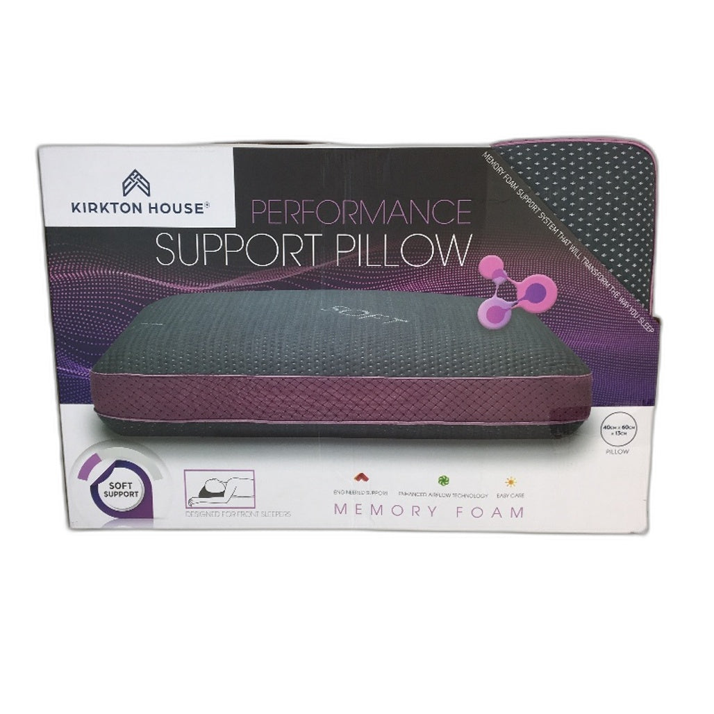 Kirkton House Front Sleeper Performance SOFT Support Pillow Grey NEW
