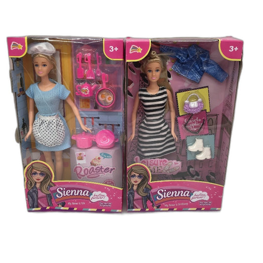 Sienna 2 pack Kitchen Isla & Designer Brittany Dress-Up Dolls w/ Accessories NEW