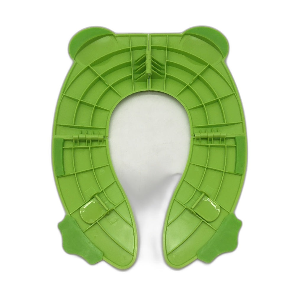 Easy To Use And Carry Folding Potty Training Seat Green Frog Style NEW