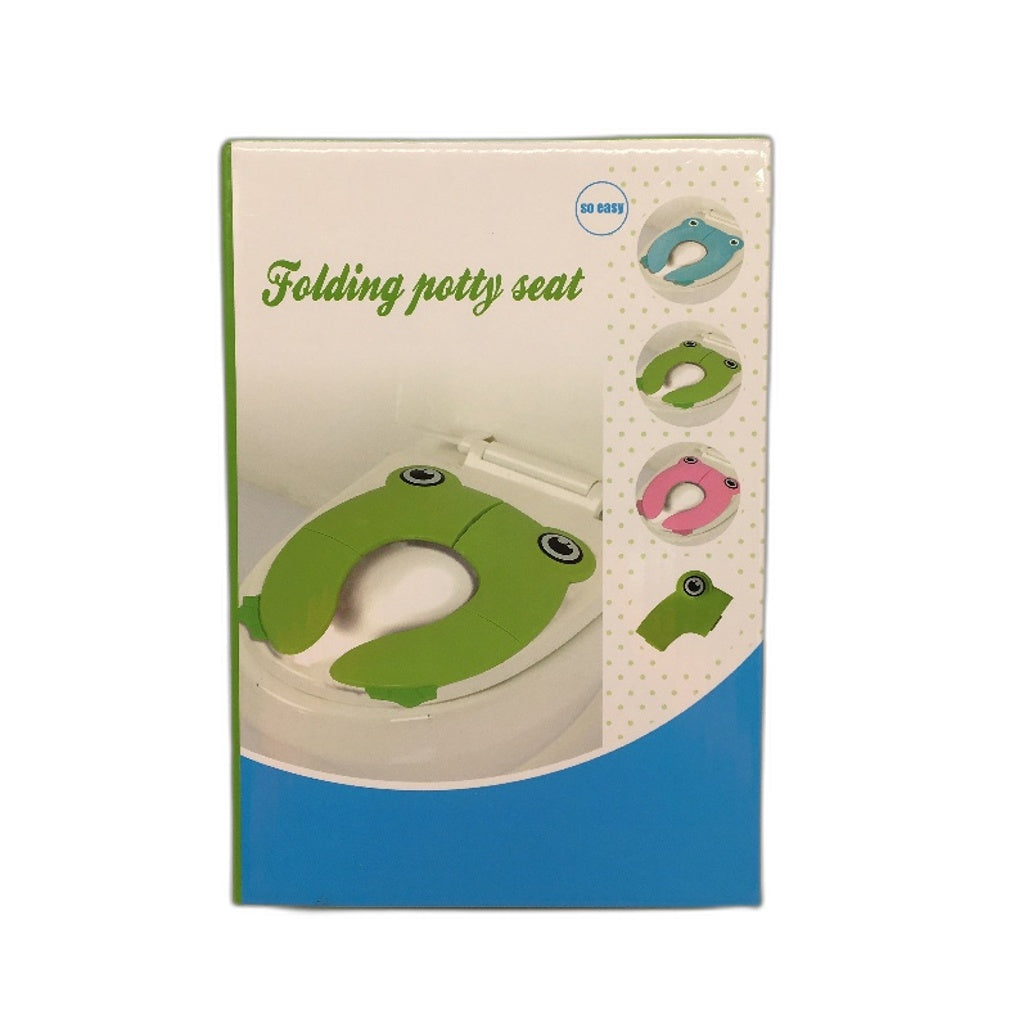 Easy To Use And Carry Folding Potty Training Seat Green Frog Style NEW