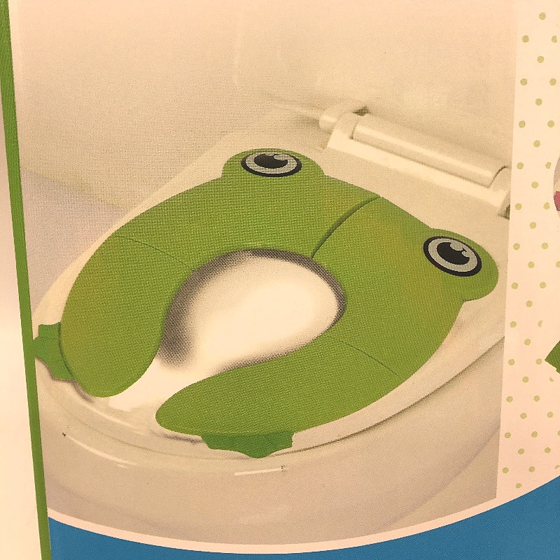 Easy To Use And Carry Folding Potty Training Seat Green Frog Style NEW