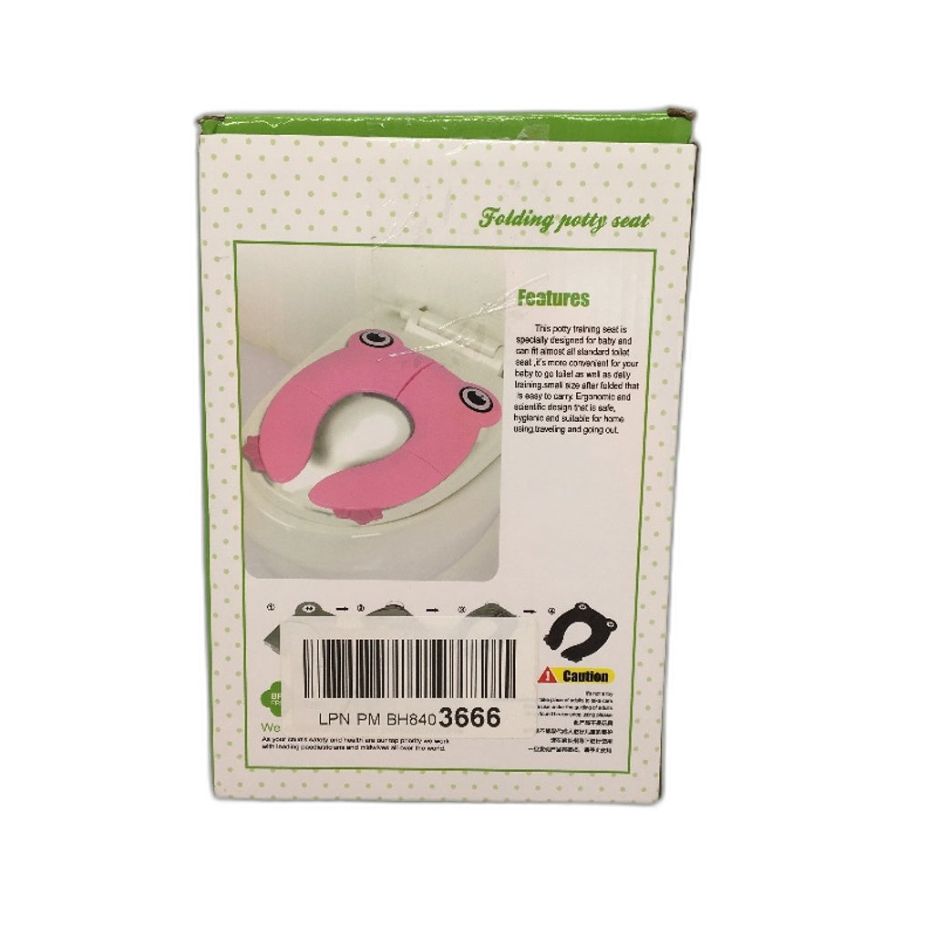 Easy To Use And Carry Folding Potty Training Seat Green Frog Style NEW