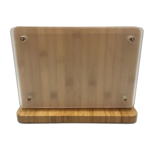 Greener Living Timber Double Knife Block Removable Shield Magnetic Holder NEW