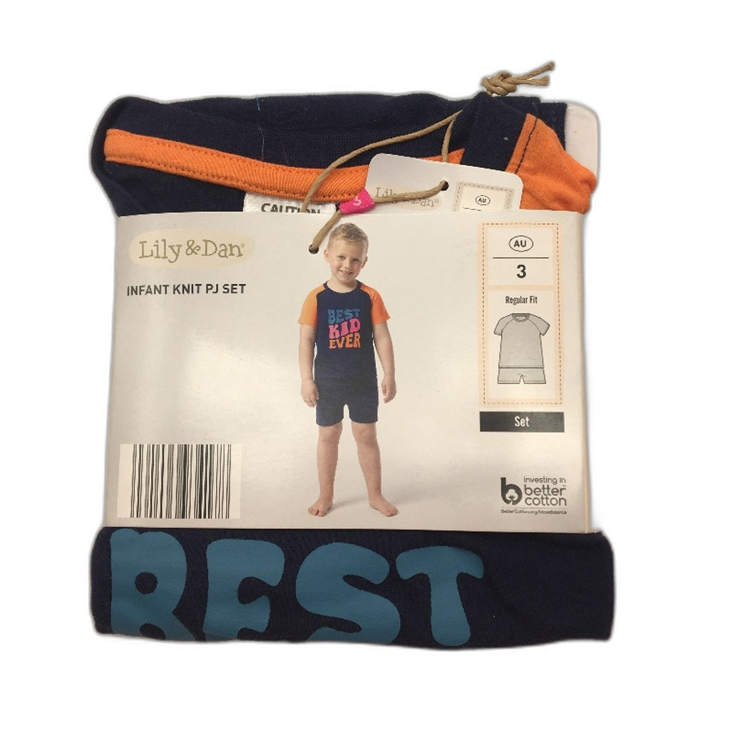 Lily & Dan Twin Pack Knit PJ Set & 5 Pack Cotton Shorts Boys Size 3 NEW