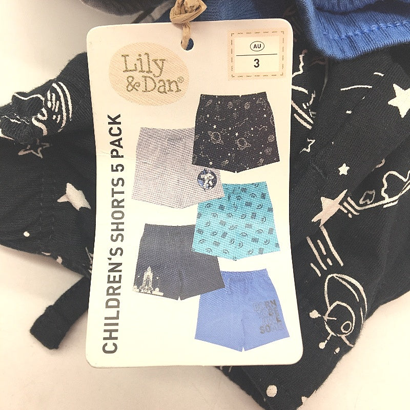 Lily & Dan Twin Pack Knit PJ Set & 5 Pack Cotton Shorts Boys Size 3 NEW