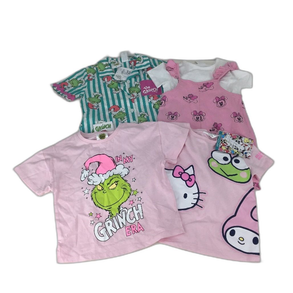 Target Disney And Grinch 6 Pce Clothing Pack Inc Pajamas Girls Size 4 NEW