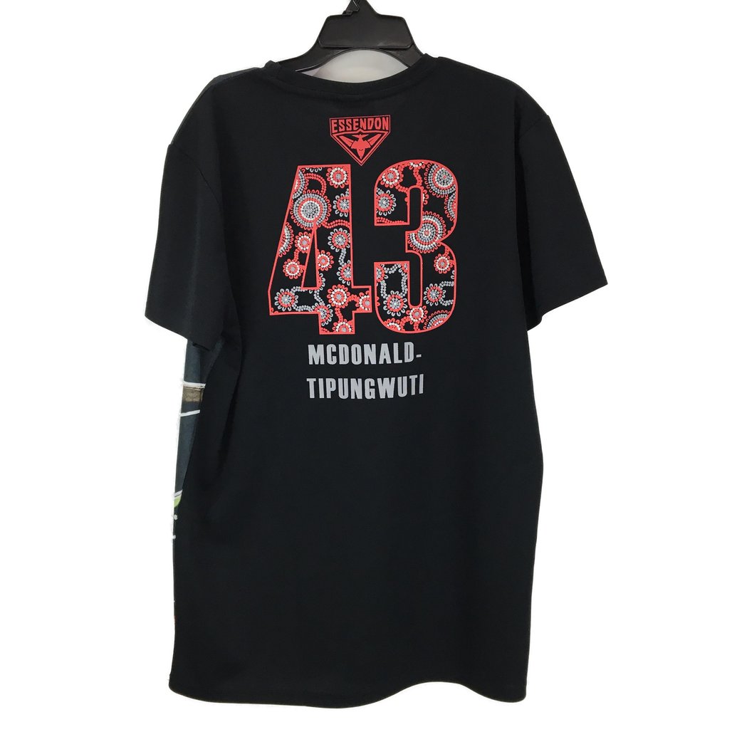 AFL Essendon Bombers #43 McDonald-Tipungwuti Black Tee Mens Size Medium NEW