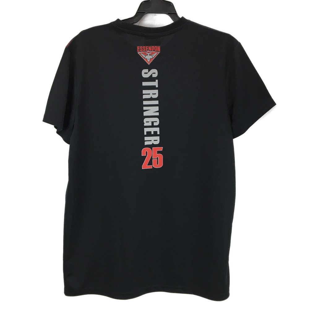 AFL Essendon Bombers #25 Stringer Black Graphic Tee Mens Size Medium NEW